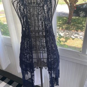 Blue lace vest